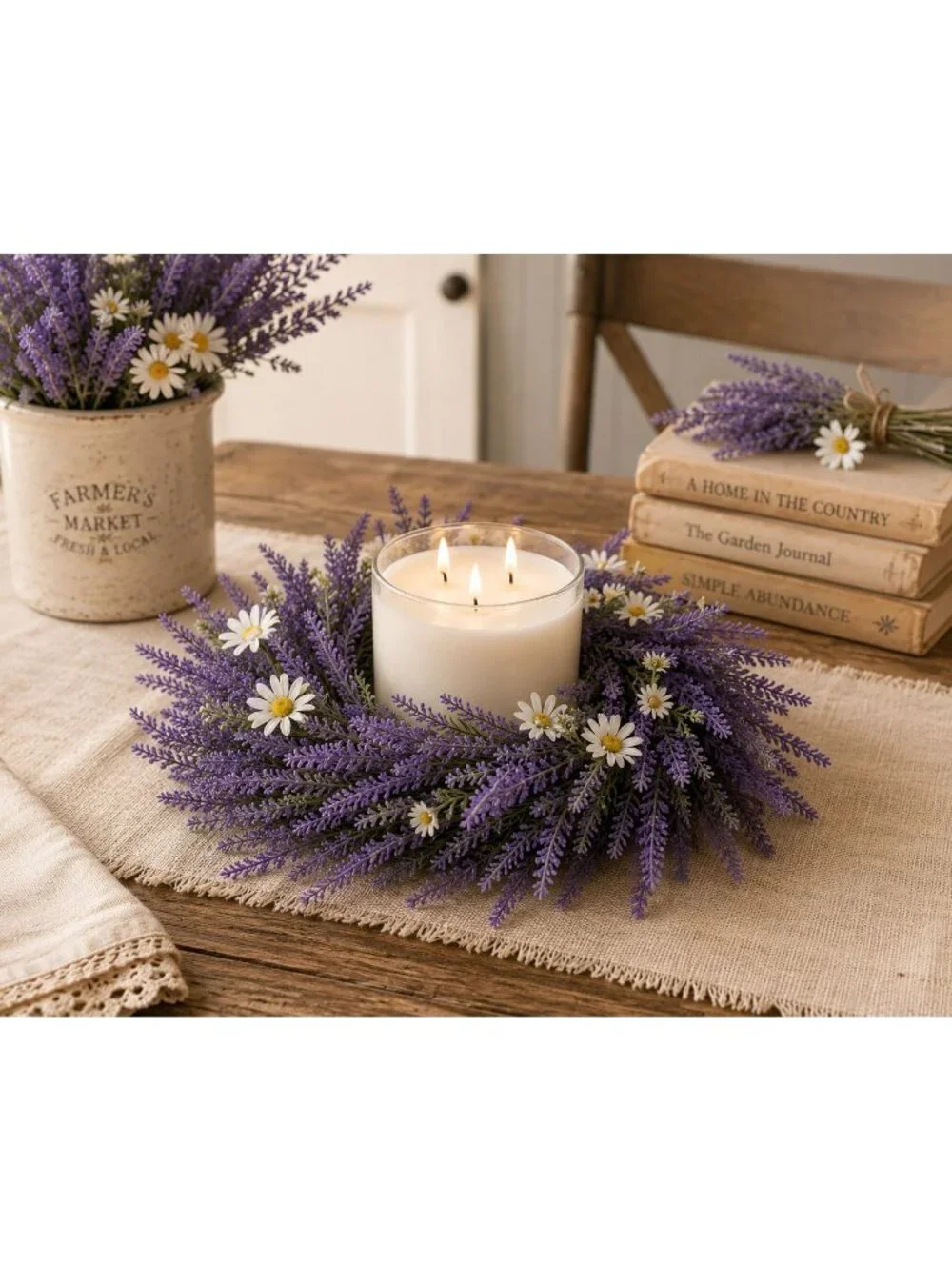 12 Inch Lavender Wreath, Spring Wreath, Summer Wreath, Lavender Door Wreath, Can